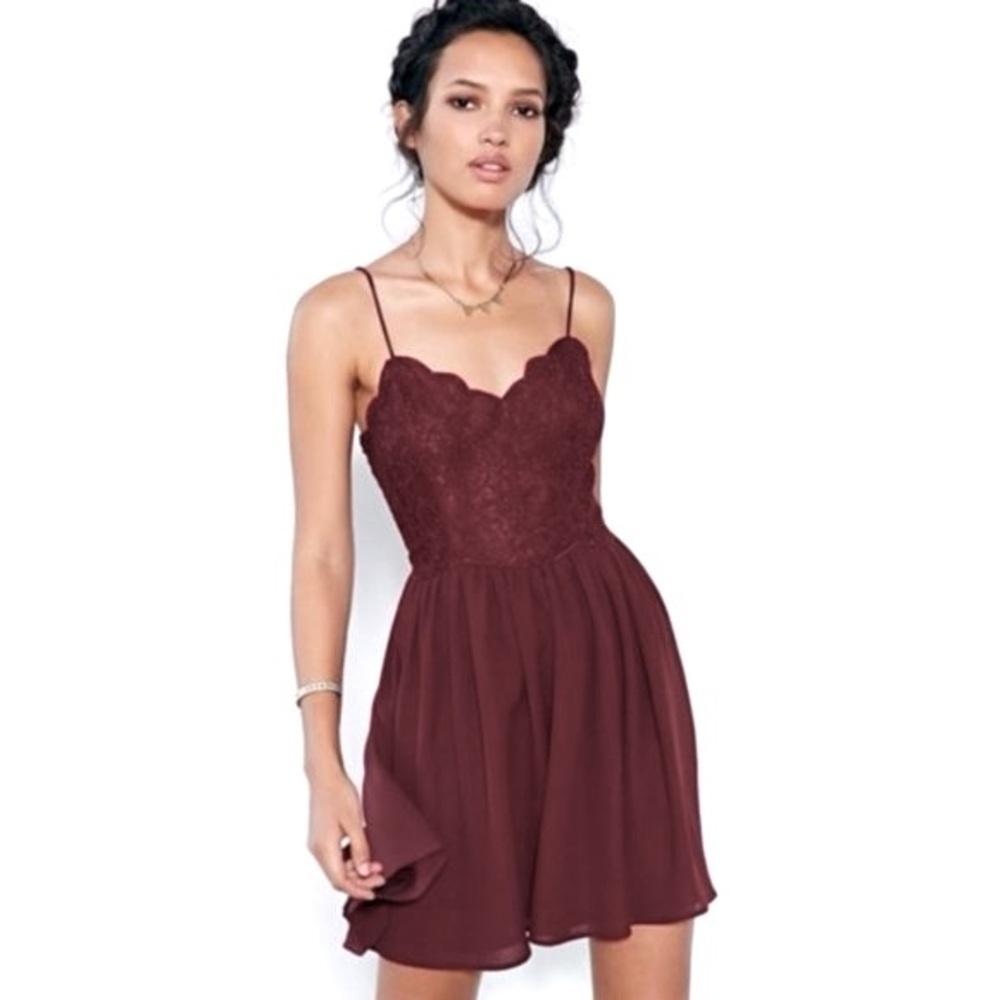 Maroon Corset Chiffon Short Semi Formal Holiday Dress XS